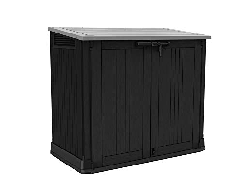 Keter 249319 Store it Out Nova Outdoor Garden Storage Shed, 32 x 71.5 x 113.5 cm, Dark Grey with Light Grey Lid
