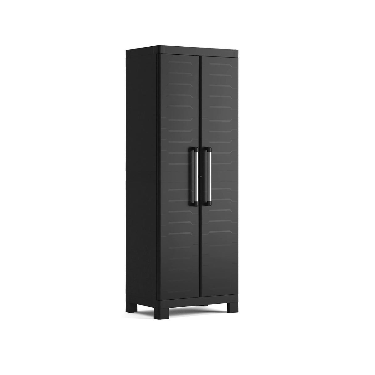 Keter Detroit Tall Indoor Garage Utility Multi purpose Cabinet - Black