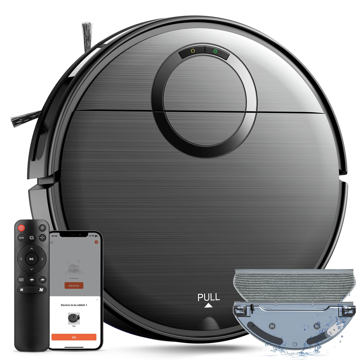 Robot Vacuum and Mop Combo, 2 in 1 Mopping Robot Vacuum Cleaner with Schedule, Wi-Fi/App/Alexa, 2000Pa Max Suction, Self-Charging Robotic Vacuum, Slim, Ideal for Hard Floor, Pet Hair, Low-Pile Carpet