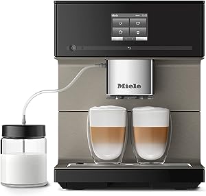 Miele NEW CM 7750 CoffeeSelect Automatic Wifi Coffee Maker & Espresso Machine Combo, 2.2 liter Obsidian Black - Grinder, Milk Frother, Cup Warmer, Glass Milk Container, Select From Multiple Beans