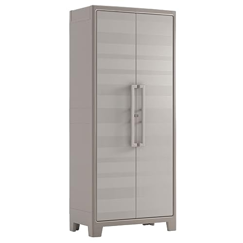Keter Gulliver High Indoor Garage Utility Multi Purpose Cabinet - Beige/Sand