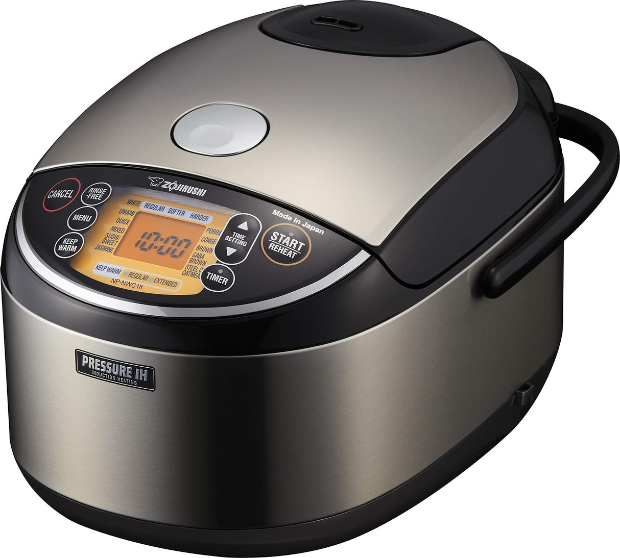 Zojirushi Pressure Induction Heating Rice Cooker & Warmer, 10 Cup, Stainless Black, Made in Japan